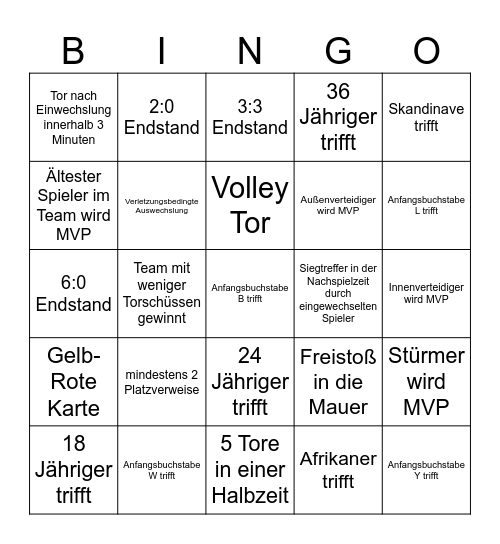 FM 26 Bingo Card