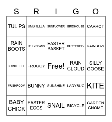SPRINGO Bingo Card