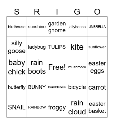 SPRINGO v2 Bingo Card