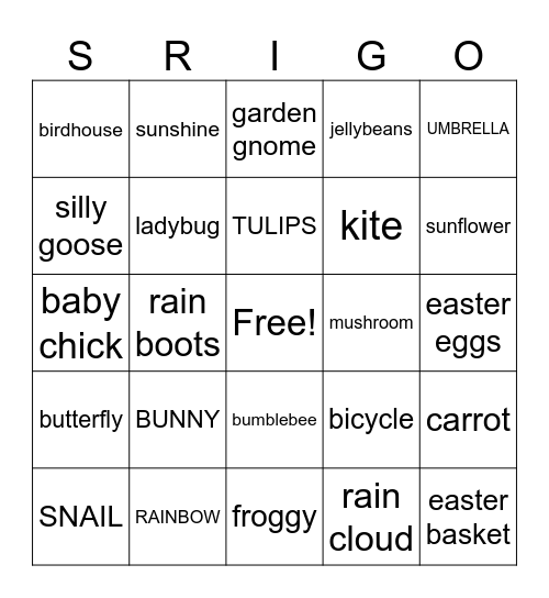 SPRINGO v2 Bingo Card