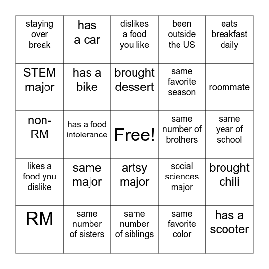 FIND SOMEONE WHO... Bingo Card