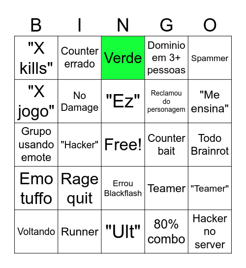 BINGO JJS Bingo Card