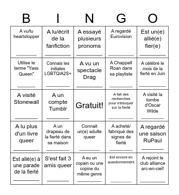 Bingo Brise-Glace de la fierté Bingo Card