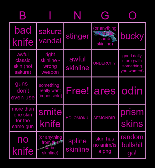 NIGHT MARKET // VALORANT 2026 Bingo Card