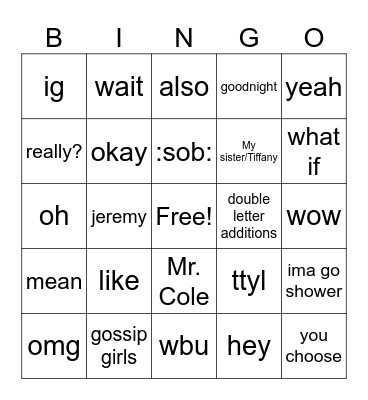 Alingo Bingo Card
