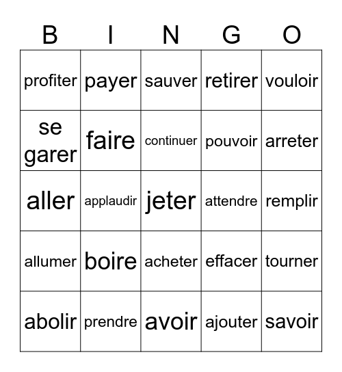 3B le subjonctif Bingo Card
