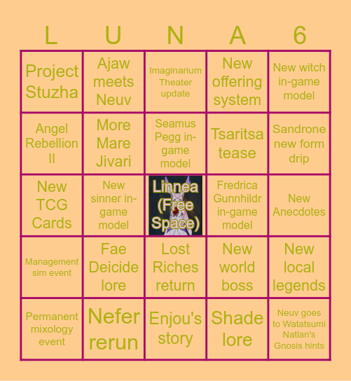 Six Moons Bingo Card