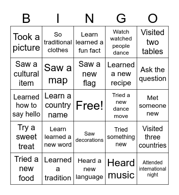 World Bingo Card
