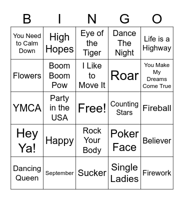 Fantastic Friends Music Bingo! Bingo Card