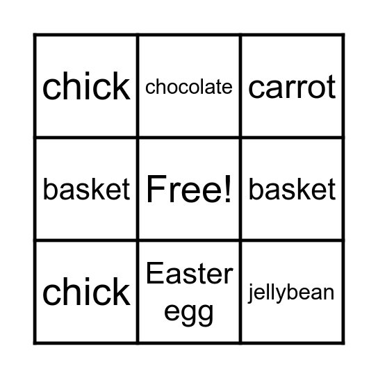 Easter Bingo Card