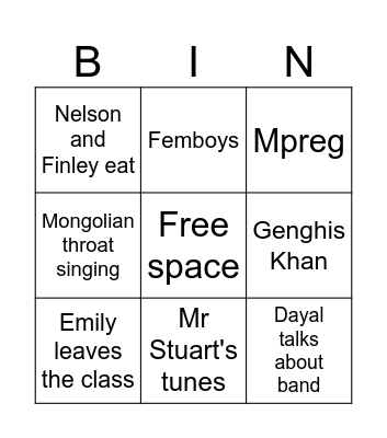 Science bingo Card