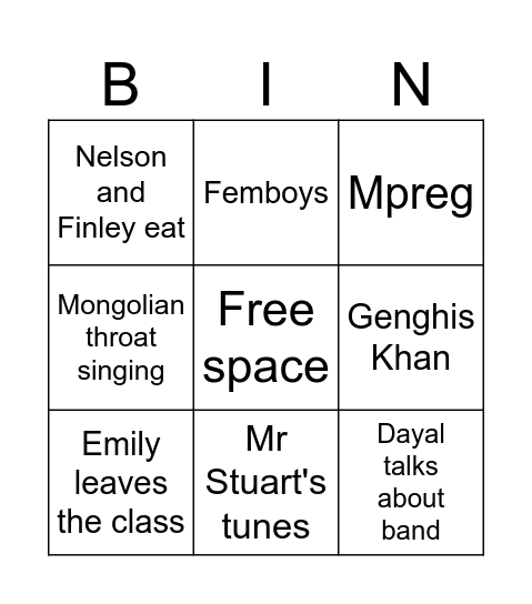 Science bingo Card