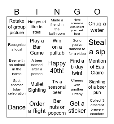 Tiff's Birthday Bingo Card