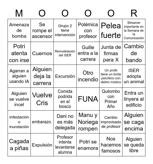 ISER 2026 Bingo Card