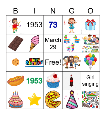 Birthday Bingo Card