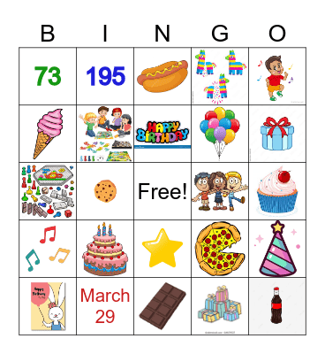 Birthday Bingo Card
