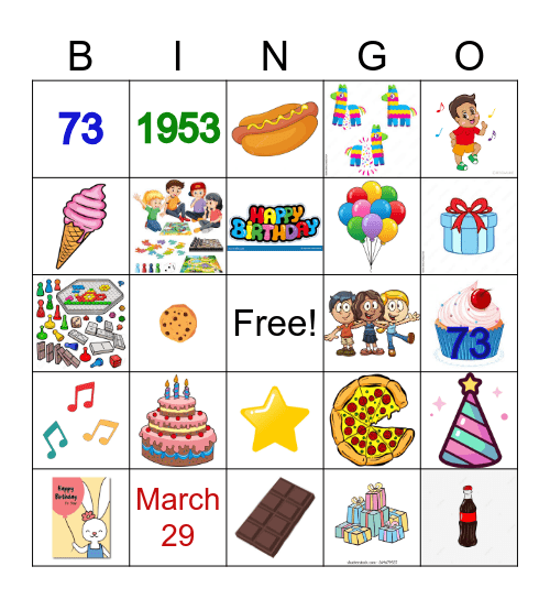 Brian's Birthday Bingo Card