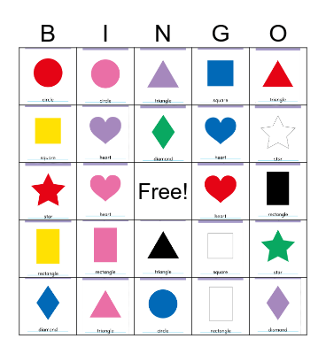 Colors and Shapes Bingo Card