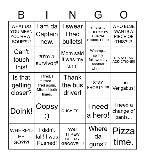 Fortnite Bingo Card