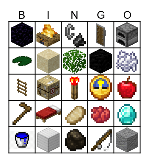Minecraft Bingo Card