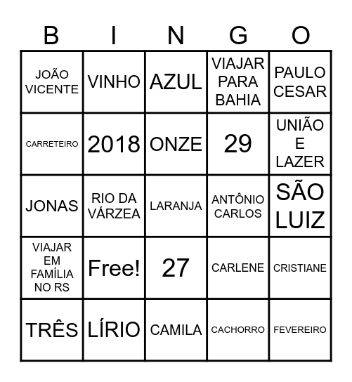 FELIZ ANIVERSÁRIO MARIA HELENA Bingo Card