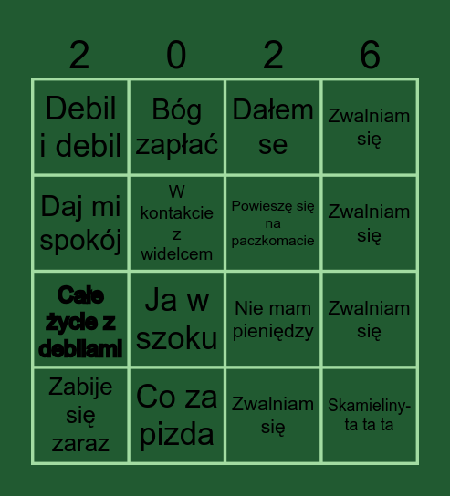 BINGO 22-latka Bingo Card