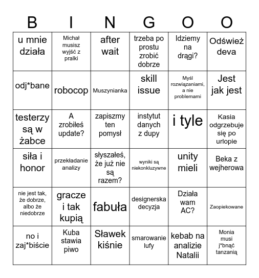 EG BINGO - Classic Bingo Card