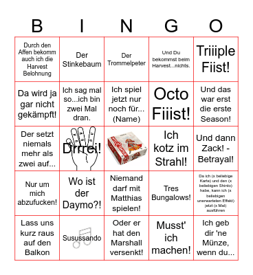 Rising Sun Bingo Card