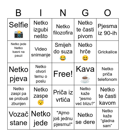 SARAJEVO Bingo Card