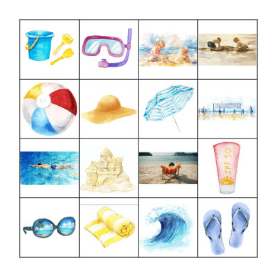 Vamos a la playa Bingo Card