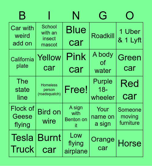 St. Louis Smith Trip Bingo Card