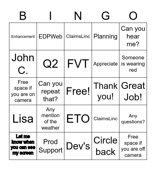 Falcon Punch Bingo Card