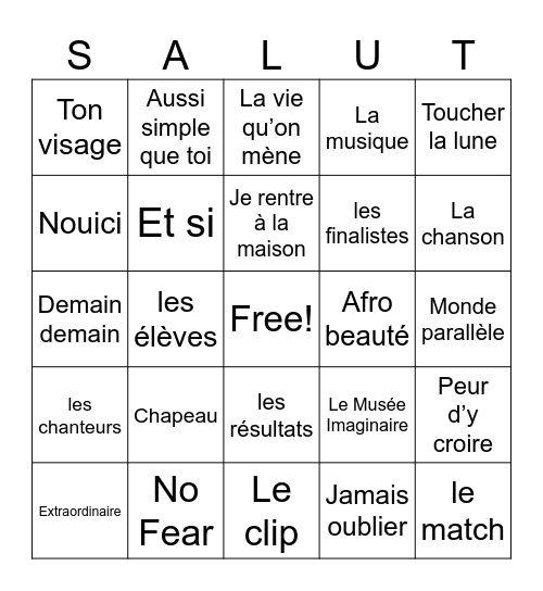 Manie Musicale 2026 Bingo Card