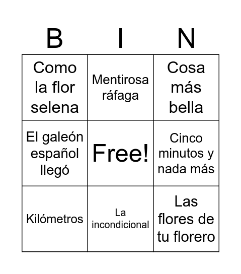 El Bingo De José Bingo Card