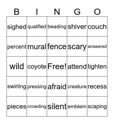 Brave as a Mountain Lion Bingo Card