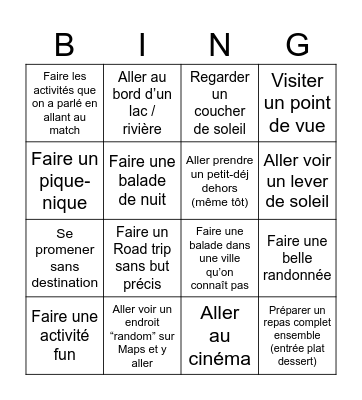 Nous Bingo Card