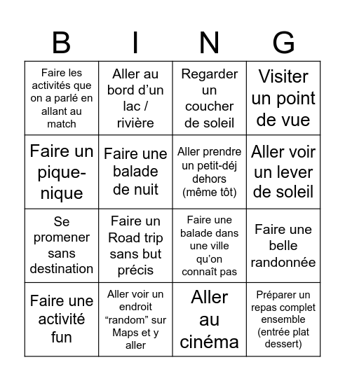 Nous Bingo Card