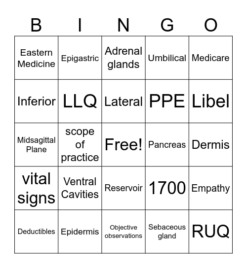 EOPA Bingo Card