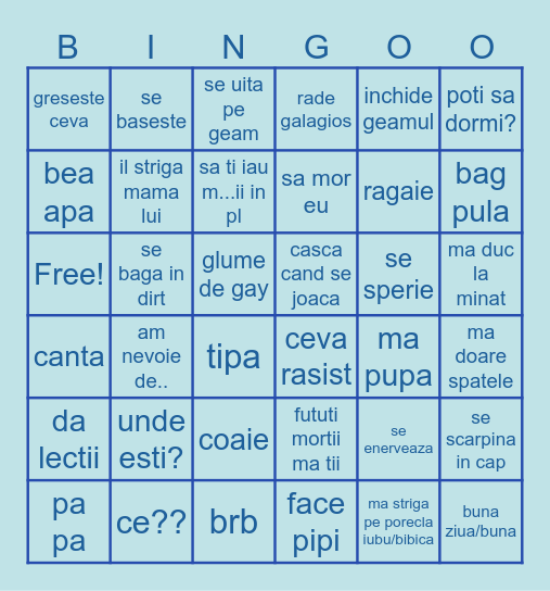 iubitul meu la minecraft Bingo Card