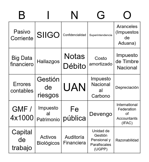 Legado Contable UAN: 50 años de Precisión. Bingo Card