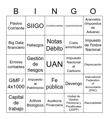 Legado Contable UAN: 50 años de Precisión. Bingo Card