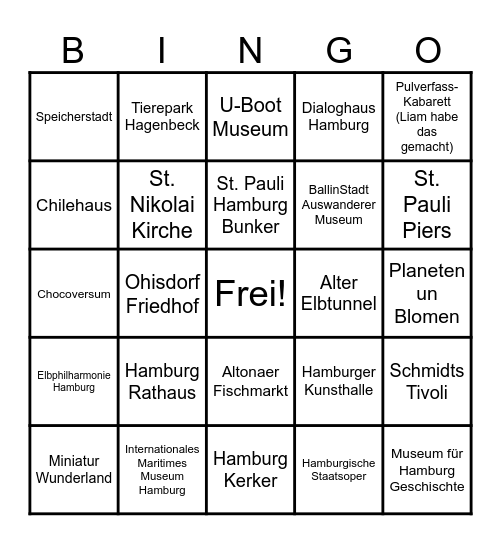 Hamburg Places Bingo Card