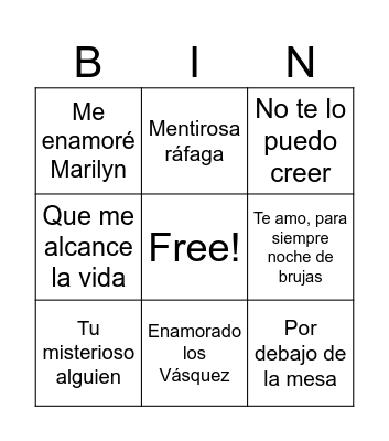 El Bingo De José Bingo Card