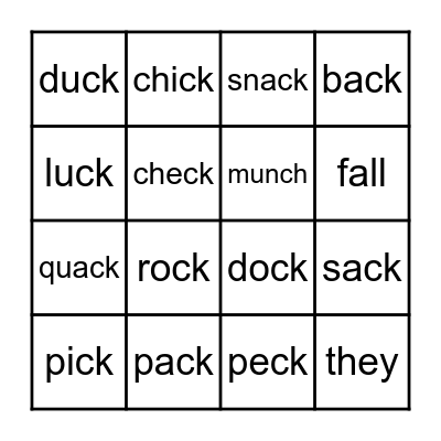 KINDERGARTEN Bingo Card