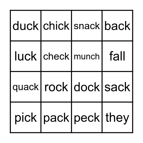 KINDERGARTEN Bingo Card