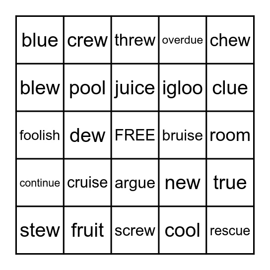 /oo/ Bingo Card