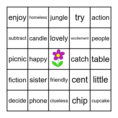 SPRING Challenge 1-10 Bingo Card