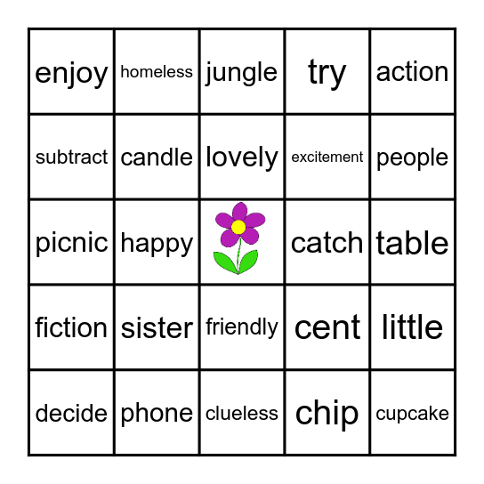 SPRING Challenge 1-10 Bingo Card