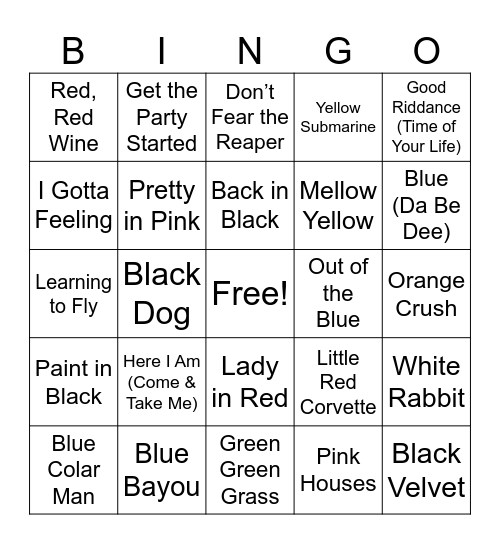 Colors26 Bingo Card