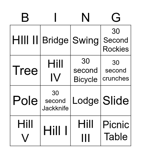 Arowhead Bingo Card